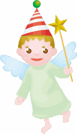 笑顔があどけないクリスマス天使のイラスト