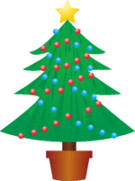 玉で飾ったクリスマスツリー 赤玉青玉で飾ったクリスマスツリーのイラスト