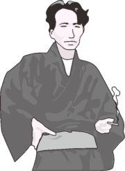 太宰治の似顔絵のイラスト