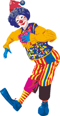 カラフルなピエロ カラフルな衣装をまとったピエロのイラスト