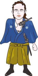 坂本龍馬 拳銃を持った坂本龍馬のイラスト