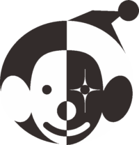 ピエロイラスト素材 白黒ピエロ