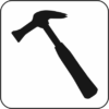 仮枠ハンマー 仮枠ハンマーのモノクロアイコン画像