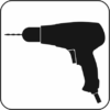 電気ドリル 電気ドリルのモノクロアイコン画像