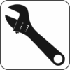 自在スパナ 自在スパナのモノクロアイコン画像