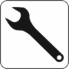 片口スパナ 片口スパナのモノクロアイコン画像