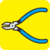 ニッパー グリップが青いビニールカバーのニッパーのアイコン