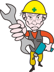 工具を持った爺さん