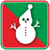 サンタクロースの雪だるまのカラーアイコン画像