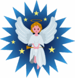ラッパを持ったクリスマス天使のイラスト画像