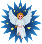 クリスマス天使 ラッパを持ったクリスマス天使のイラスト画像