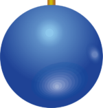 紺色のクリスマスボール 紺色のクリスマスボールのイラスト画像