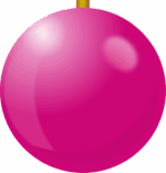 ピンク色のクリスマスボールのイラスト画像