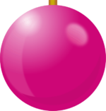 ピンクのクリスマスボール ピンク色のクリスマスボールのイラスト画像