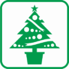 クリスマスツリーの単色アイコン画像