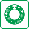 クリスマスリースの単色アイコン画像