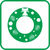 クリスマスリースの単色アイコン画像