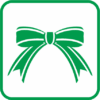クリスマスリボンの単色アイコン画像