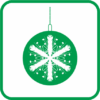 クリスマスオーナメントボール02の単色アイコン画像