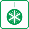 クリスマスオーナメントボール02の単色アイコン画像