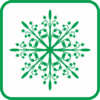 クリスマスオーナメントの草模様の単色アイコン画像