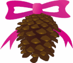 クリスマスの装飾に使われるのマツカサのイラスト