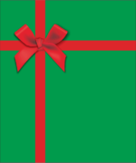 プレゼント リボンを結んだクリスマスプレゼントのイラスト画像