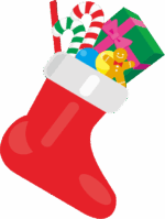 クリスマスプレゼント用靴下のイラスト画像