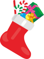 プレゼント用靴下 クリスマスプレゼント用靴下のイラスト画像