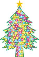 ボールのクリスマスツリー ボールで詰まったクリスマスツリーのイラスト