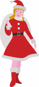 若い女性のサンタクロースのイラスト画像