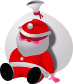 居眠りサンタ 疲れて居眠りしているサンタクロースのイラスト画像