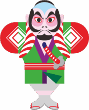 カラフルな奴凧のイラスト画像