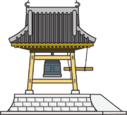 入母屋造りの鐘撞堂のイラスト