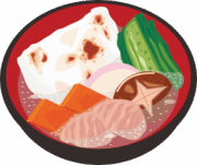 具の多い雑煮のイラスト