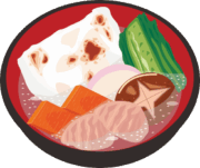 具の多い雑煮のイラスト