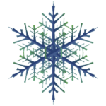 雪の結晶 樹枝状雪の結晶の架空イラスト