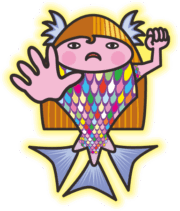 カラフルなアマビエちゃんのイラスト