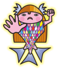 カラフルなアマビエちゃんのイラスト