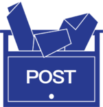 ポスティングのチラシでいっぱいの郵便受けのピクト ポスティングのチラシでいっぱいの郵便受けのピクト