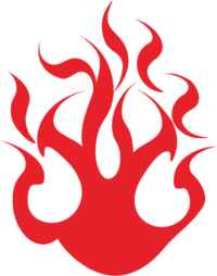 揺れる炎 揺れ動く炎のイラスト