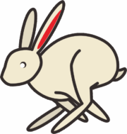 ウサギ 一心に駆けているウサギのイラスト