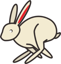 ウサギ 一心に駆けているウサギのイラスト