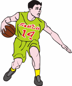 バスケットボール選手 さっそうとプレイするバスケットボール選手のイラスト