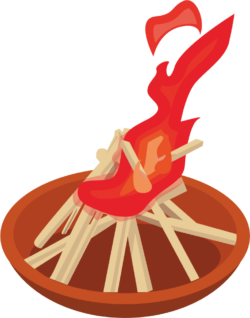 迎火・送火 お盆の迎火と送火のイラスト