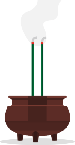 線香 線香立てと線香のイラスト