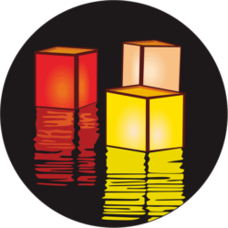 灯篭流し お盆の灯篭流しのイラスト