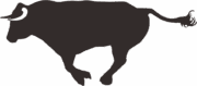 闘牛 勢いよく走っている闘牛のイラスト