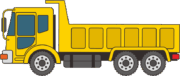黄色い大型ダンプカーのイラスト