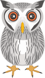 目が大きくて可愛いミミズクのイラスト